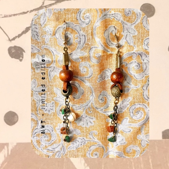 🇿🇦 handmade south african boho beaded abstract dangling earrings - Picture 1 of 15